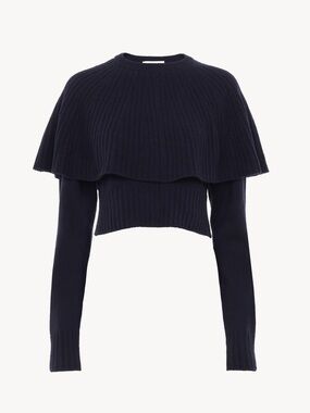 ✨ NEW CHLOE fall winter 2024 ribbed knit cape sweater
